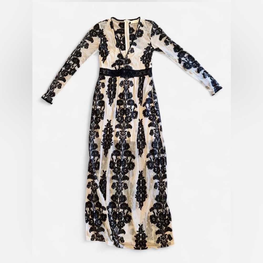 Altar’d State Cream and Black Lace Maxi Dress- great condition!